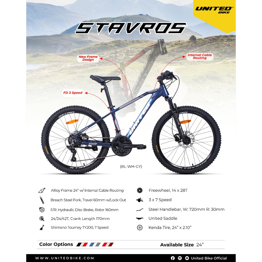 sepeda MTB UNITED STAVROS 24 inch