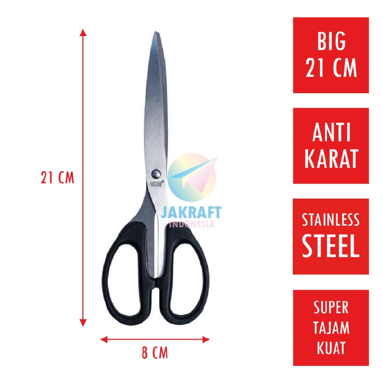 

PESTA DISKON 1 Pcs Gunting Kertas Besar Tajam 21 Cm JOYKO SC848 Big Scissors Serbaguna Stainless Steel