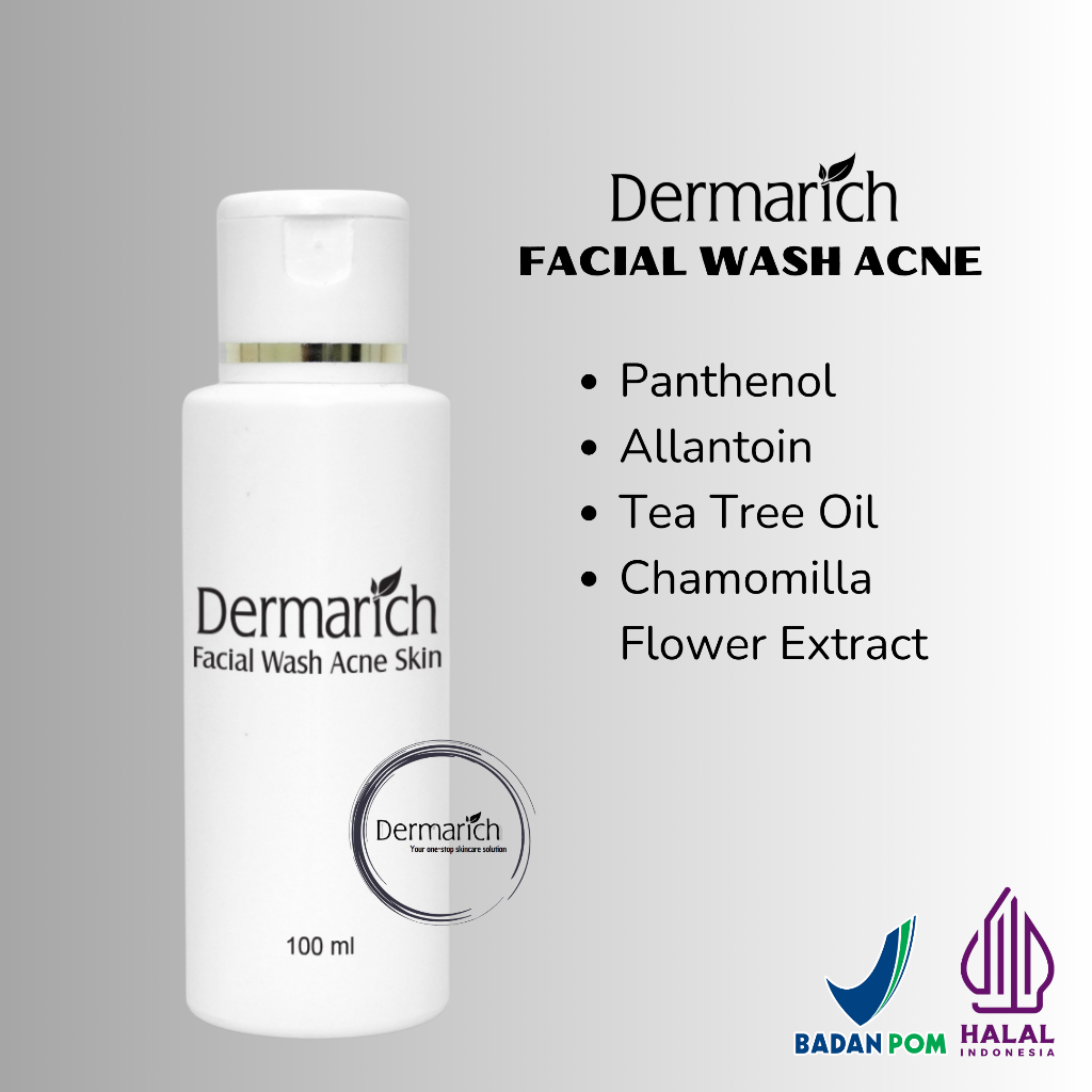 DERMARICH FACIAL WASH FOR ACNE SKIN - Sabun Wajah Dermarich Untuk Kulit Berjerawat 100ml - DERMARICH