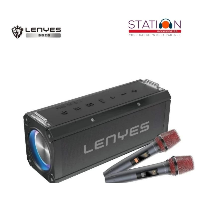 LENYES S828 120W PORTABLE KTV WIRELESS SPEAKER + MICROPHONE KARAOKE BLUETOOTH 5.0 HEAVI BASS TWS