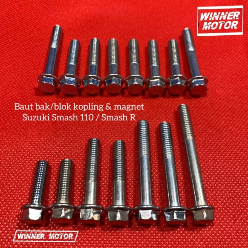 1set baut bak blok kopling magnet Suzuki Smash 110 smash R