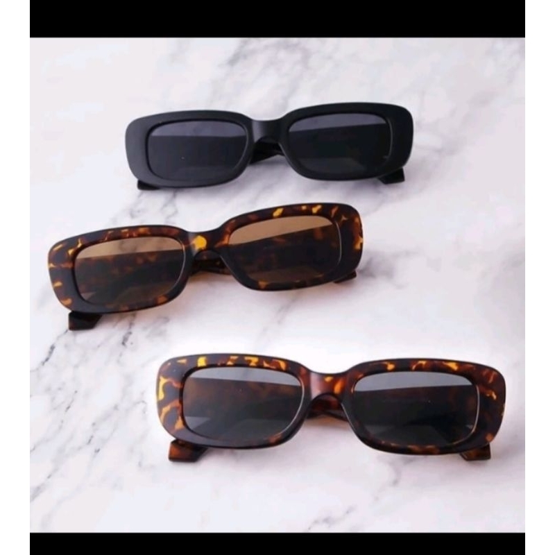 Kacamata Hitam Retro small square viral trending glasses terbaruh