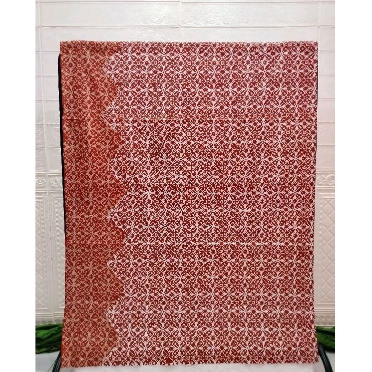 Kain Batik Pekalongan proses cap kombinasi/ kain batik warna merah seragam kantor kain batik cap hal