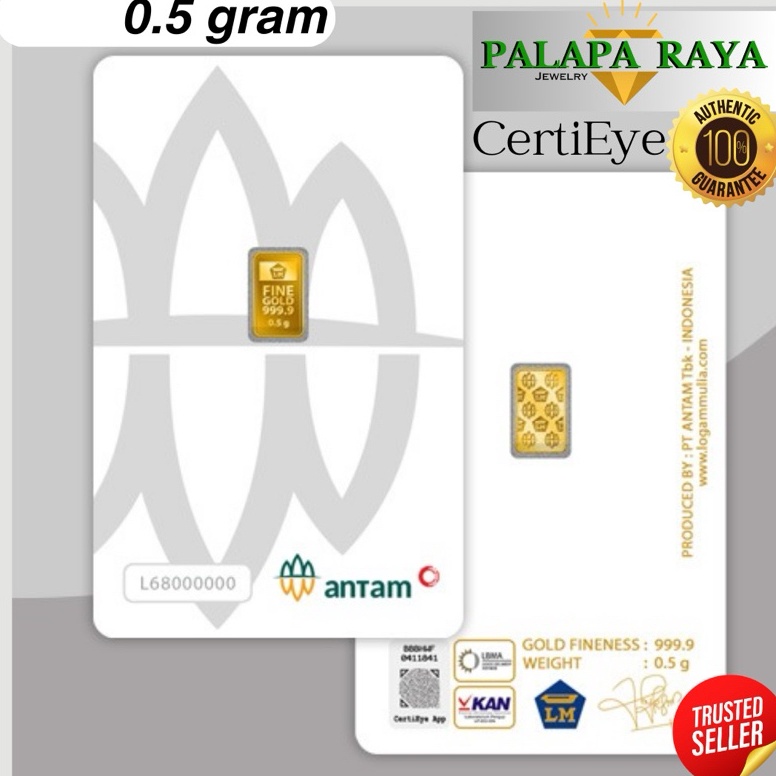 Emas LM Antam Logam Mulia 0,5 gram KODE J8O9