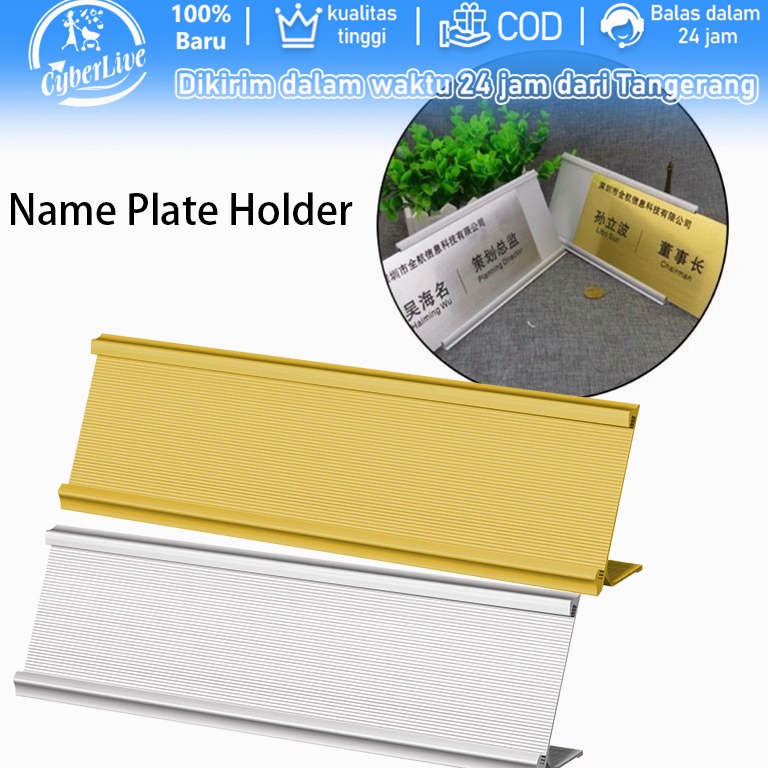 

KODE J38N Papan Nama Meja Aluminium Name Plate Holder Sign Holder Table Nameplat