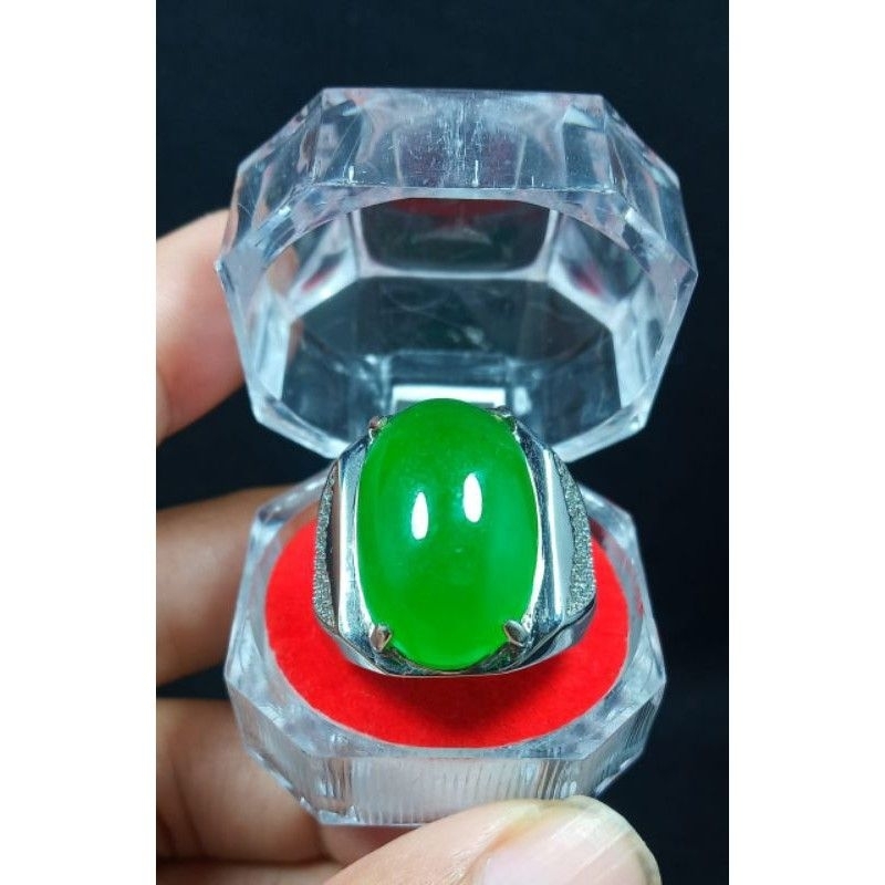 Cincin Batu Giok Burma Asli Natural