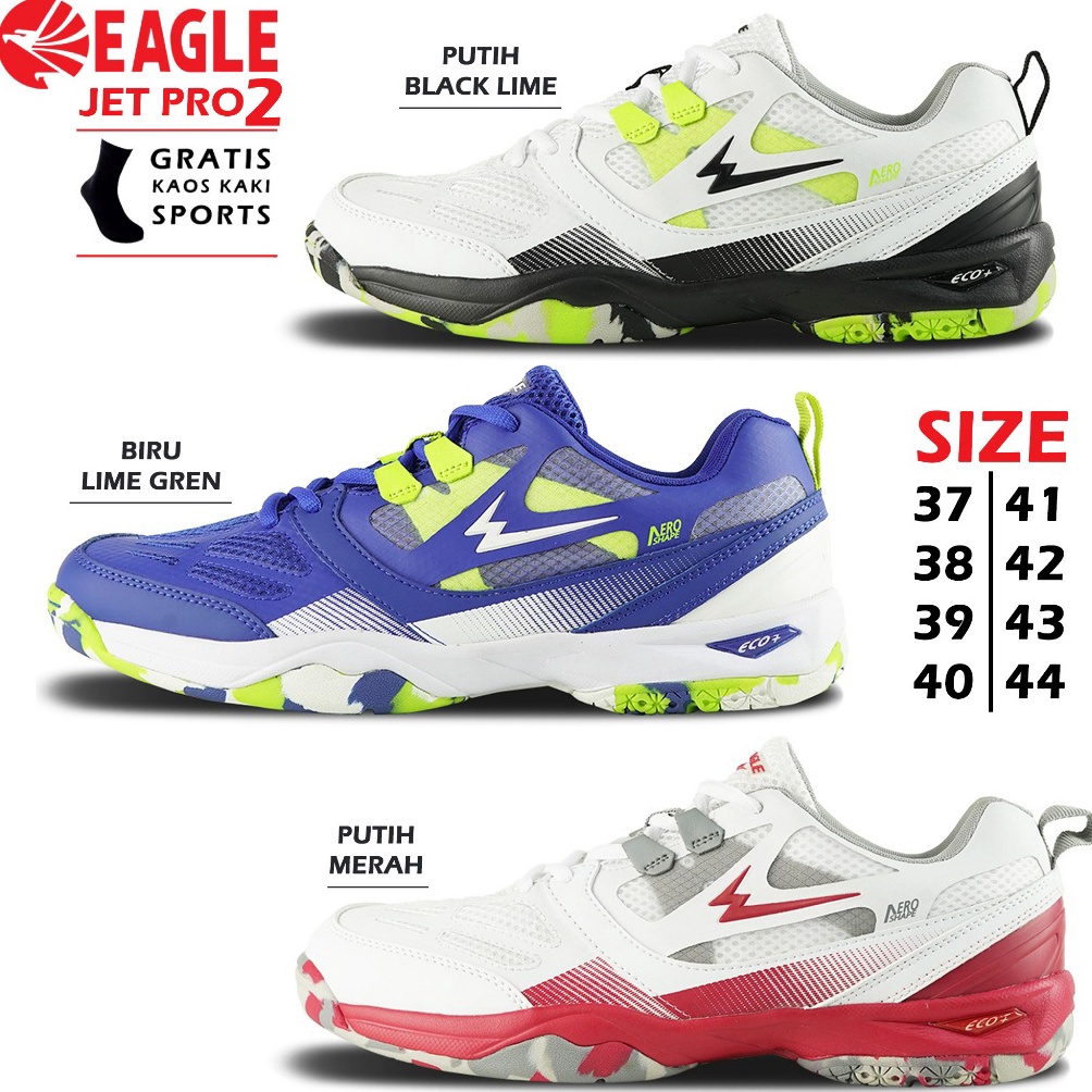 Sepatu Badminton Eagle Jet Pro I dan Jet Pro 2 Original  Sepatu Bulu Tangkis Eagle Jet Pro Original 