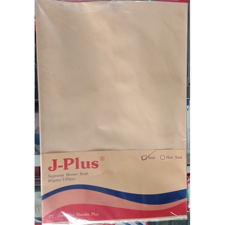 

Amplop Coklat Folio JPlus Seal Lem Pengaman y X7N3