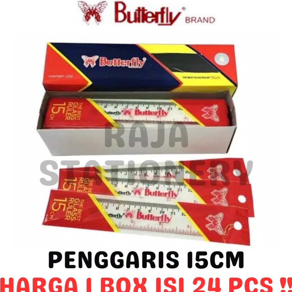 

BUTTERFLY RULER 15CM PENGGARIS KUPU KUPU 15CM PANJANG PLASTIK 24PCS v F1F2