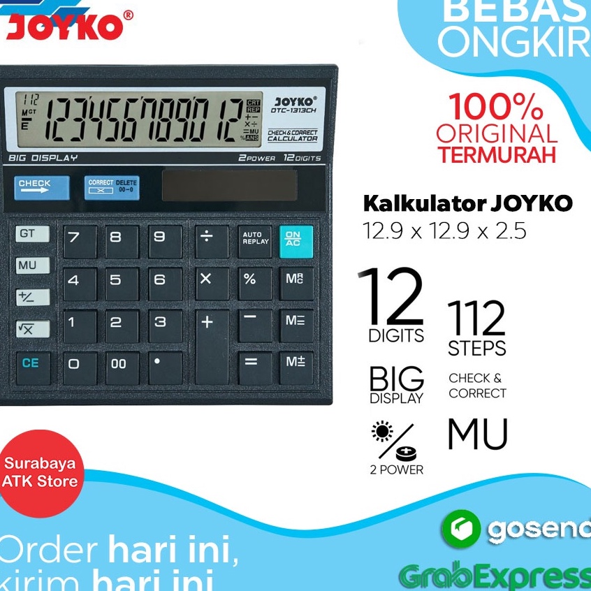 

Calculator Kalkulator Joyko DTC1313CH 12 Digits Check Correct v G5A9