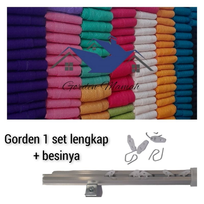 gorden 1 set lengkap / gorden 1 paket lengkap sama besinya / gorden siap pasang / gorden full set