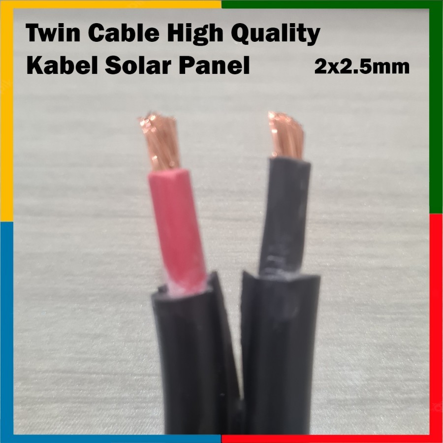 Kabel Solar Panel Twin Core 2x2.5mm / Kabel PV Twin Core 2x2.5mm Per Meter