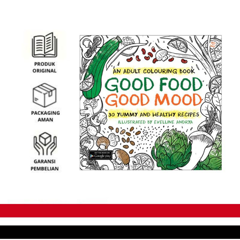 Buku An Adult Coloring Book Good Food Good Mood - Kawan Pustaka