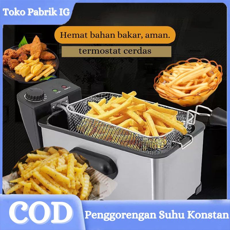 Penggorengan listrik, suhu konstan, asap ringan, kapasitas besar hemat minyak