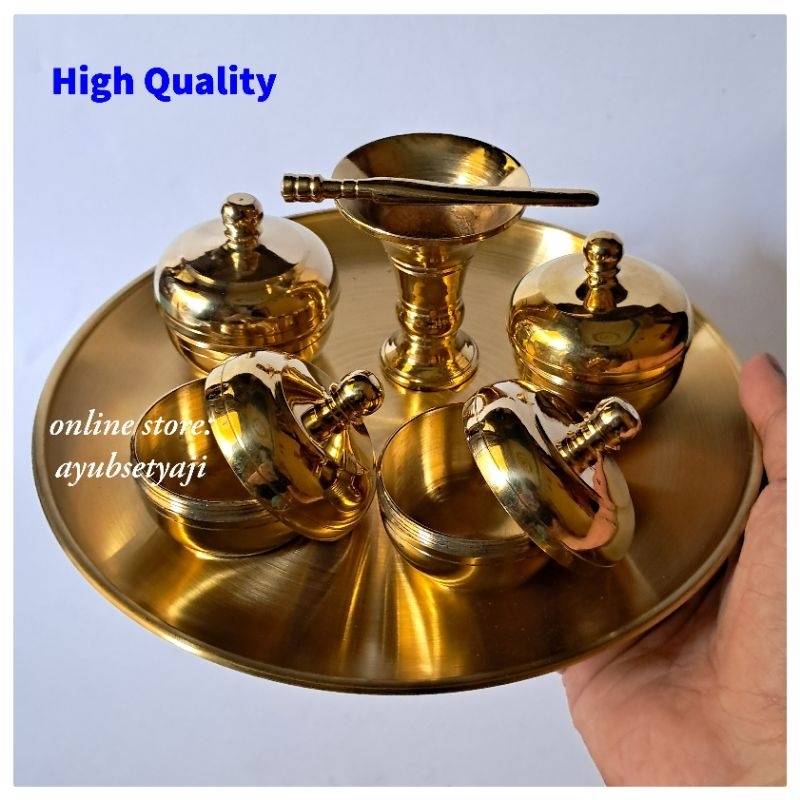 Lostklik Tumbuk Sirih Set Cocoh Kinang Isi 5 Kuningan Kinangan Brass Antik Wadah Kinang Alat