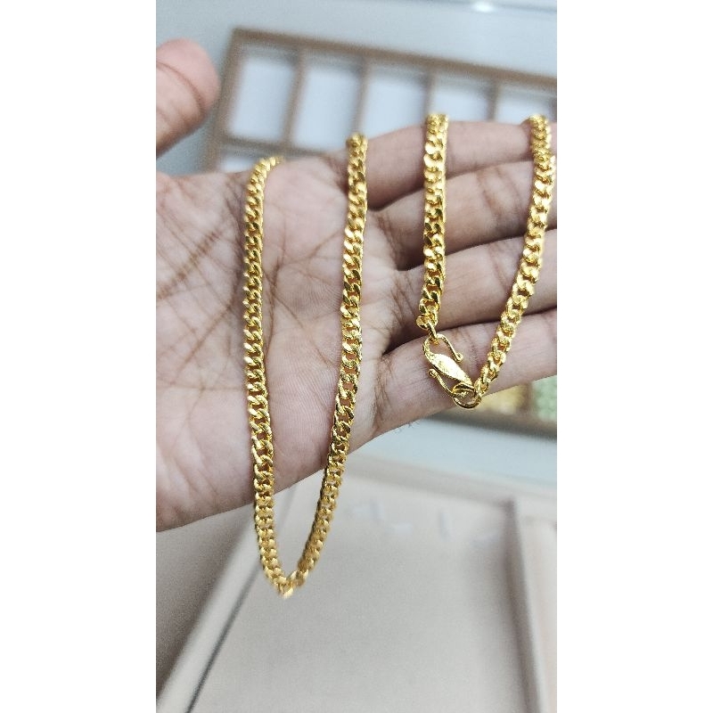 Kalung Rantai Panjang lapis emas 24k