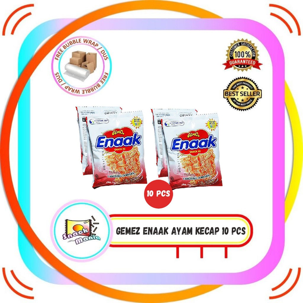 

Mie Gemez Enaak AYAM KECAP 16 gr x 10 pcs Snack Mi Kremes