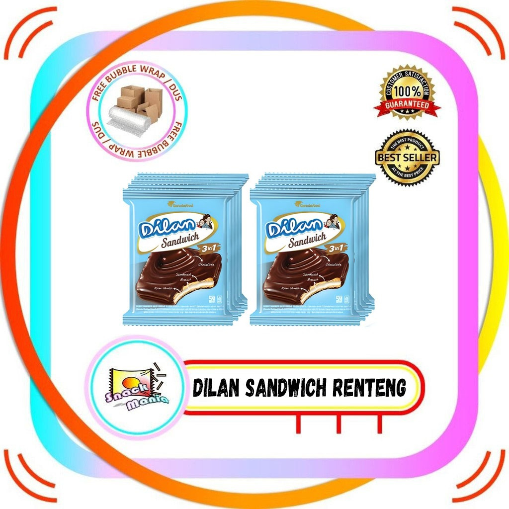 

Dilan Chocolate Biscuit Sandwich 3in1 Fresh 16 gr 20 pcs RENTENG Biskuit