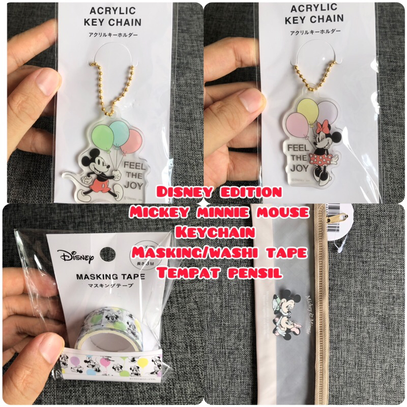 

disney edition mickey minnie mouse keychain pouch washi tape original Japan