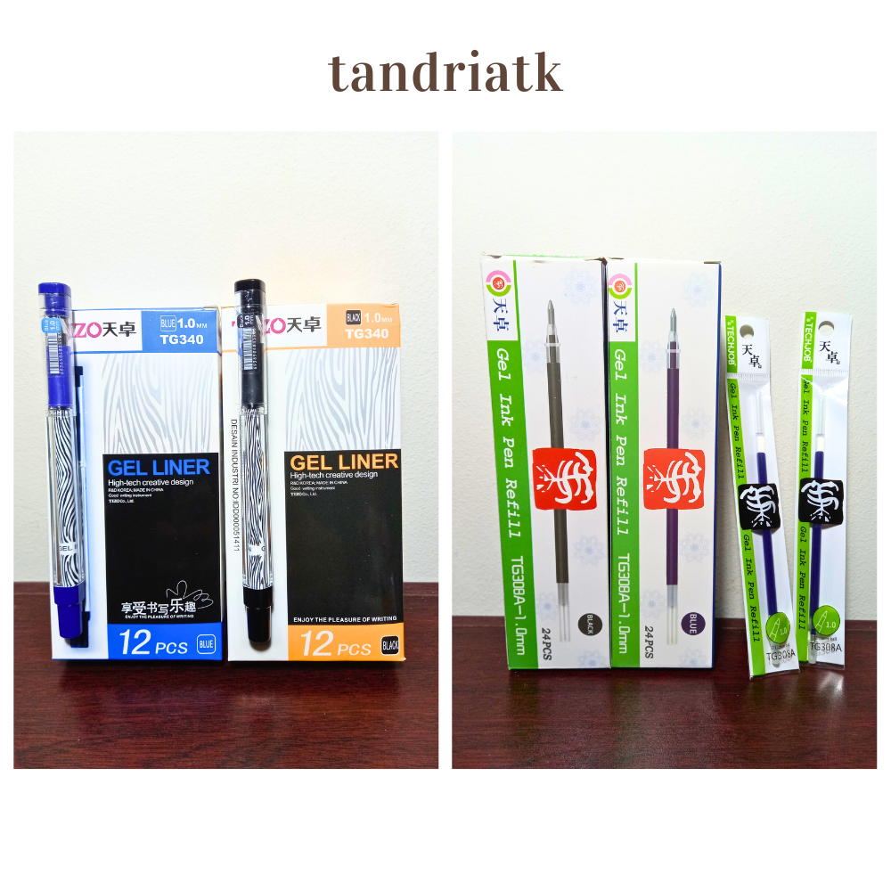

ATK9 [1 Lusin/ 12 Pcs] Gel Pen Tizo TG 340 1.0mm Pulpen Tizo TG 340 Pulpen Gel Tizo Gel Ink Pen Tizo