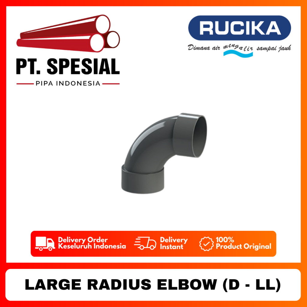 Large Radius Elbow D 1 1/4 Inch PVC Rucika / Long Elbow / Large Radius Elbow D - 08