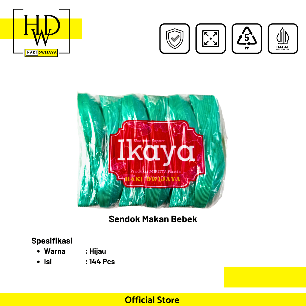 [144Pcs] Sendok Plastik Bebek / Sendok Soup Hijau Ikaya