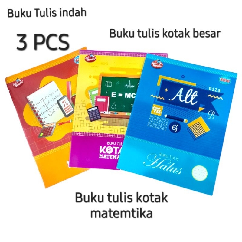 

3 PCS BUKU TULIS KOTAK MANDARIN/ BUKU TULIS KOTAK MATEMATIKA/ BUKU TULIS INDAH MERK SIDU