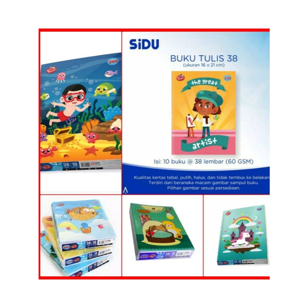 

Buku Tulis Sinar Dunia 38 Kotak Kcl/Bsr 10'S~J'costashop~