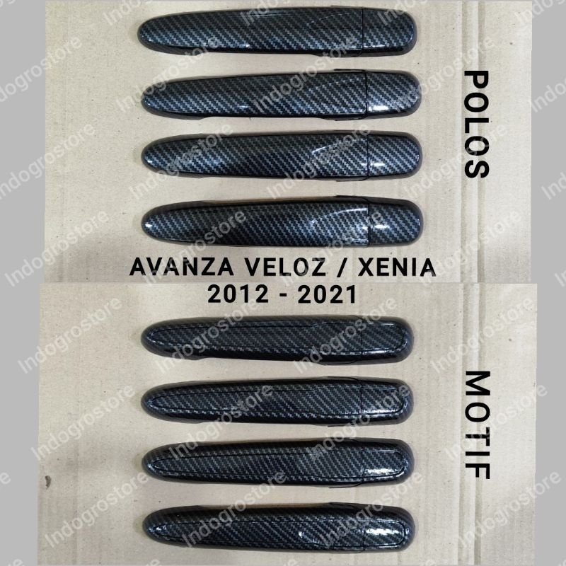 Cover Handle Pintu Carbon Mobil All New Avanza Veloz / Xenia 2012 2014 2015 2016 2018 2019 2020 2021
