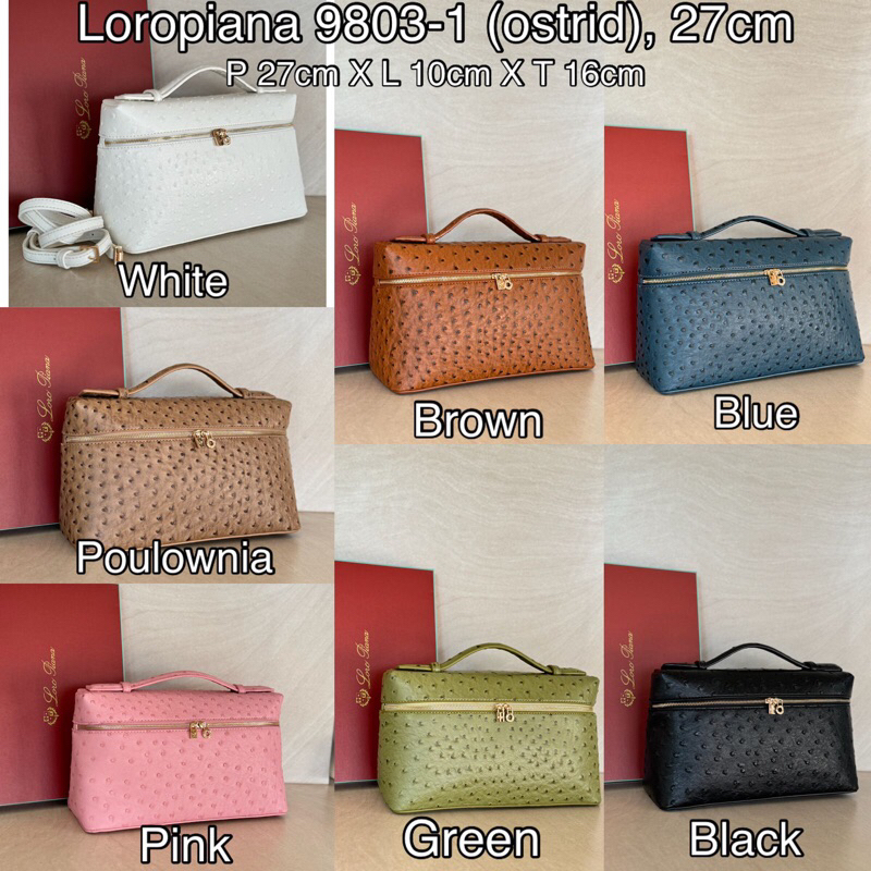 L0P Ostrich Leather Large Bag Free Box