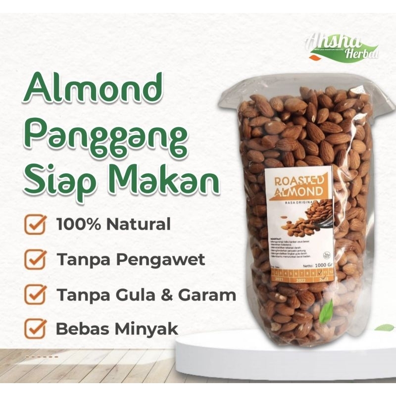 

Almond Panggang Kemasan 150gr, 300gr dan 1kg