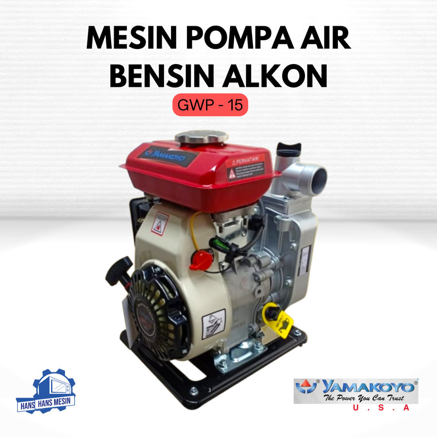 MESIN POMPA AIR BENSIN ALKON 1.5 INCH YAMAKOYO GWP-15 / WATER PUMP TERBAIK
