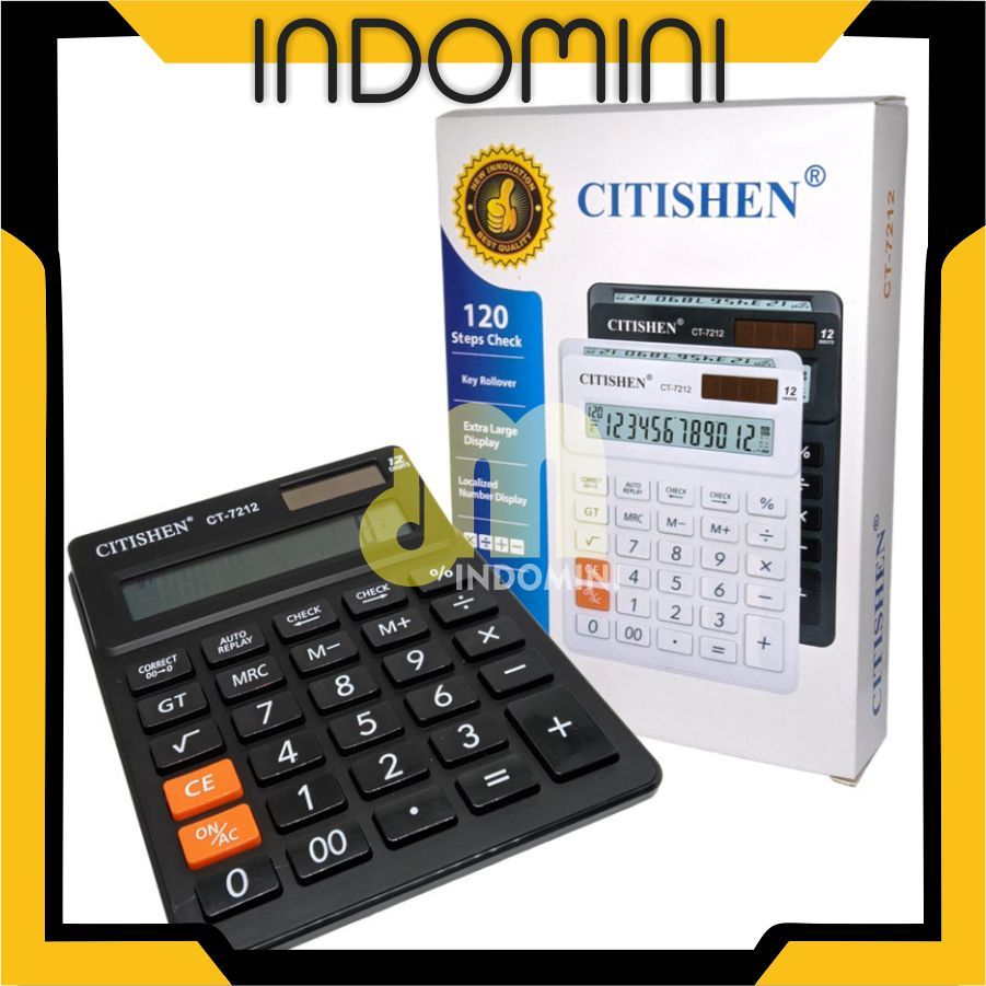 

INDOMINI kalkulator citizen ct-7212 12digit check and correct calculator dagang R1101