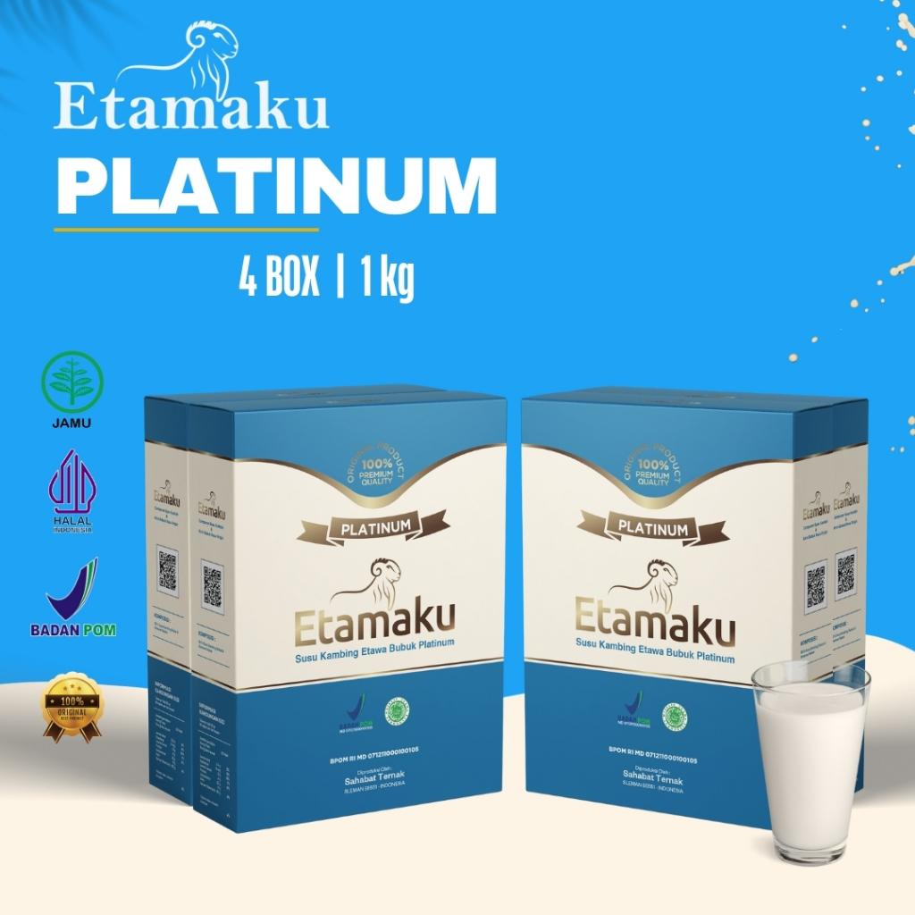 

Etamaku Susu Kambing Etawa - Sudah BPOM & Halal - Paket 4 Box - Untuk Kebutuhan Gizi Harian Optimal