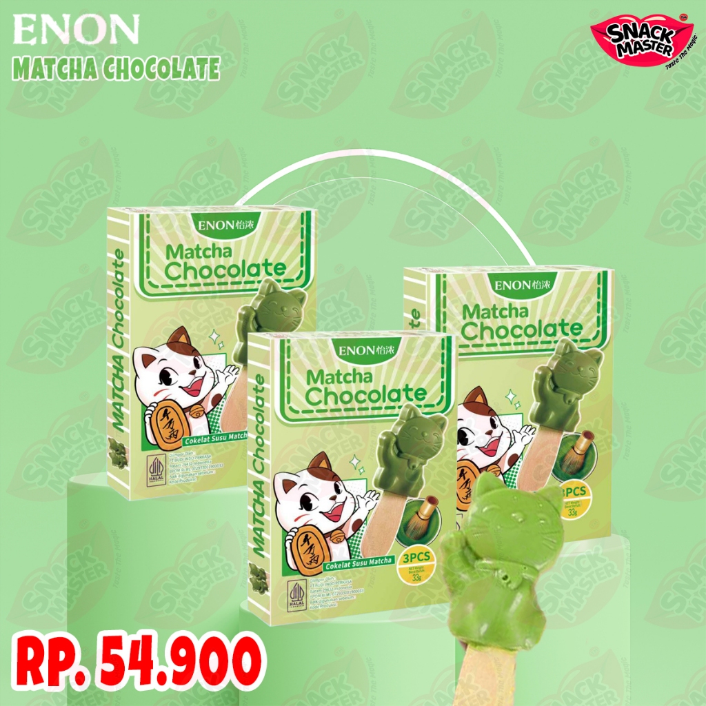 

[PAKET BUNDLE 3] Enon Karakter Animal Chocolate Stick 3 Pack 33g Matcha Chocolate Milk Chocolate, Dark Chocolate Camilan Manis