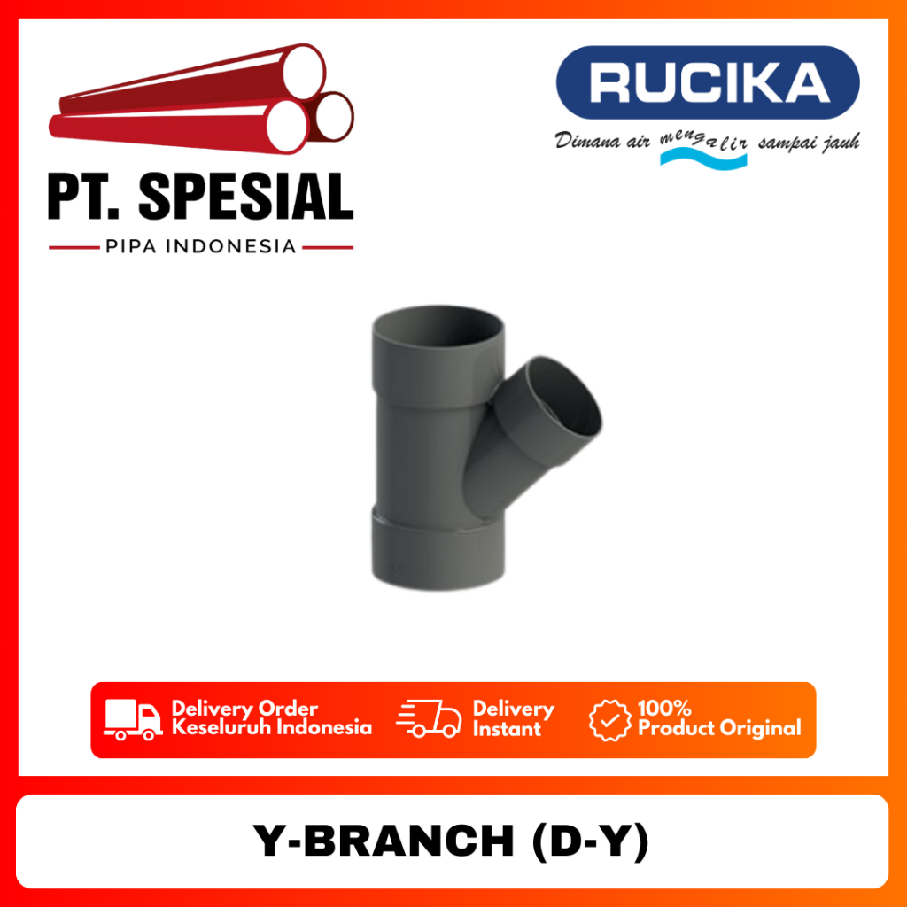 Tee Y PVC D 3 Inch PVC Rucika / Vlok Tee Y PVC Rucika / Y Branch PVC / Y Brand D - 08