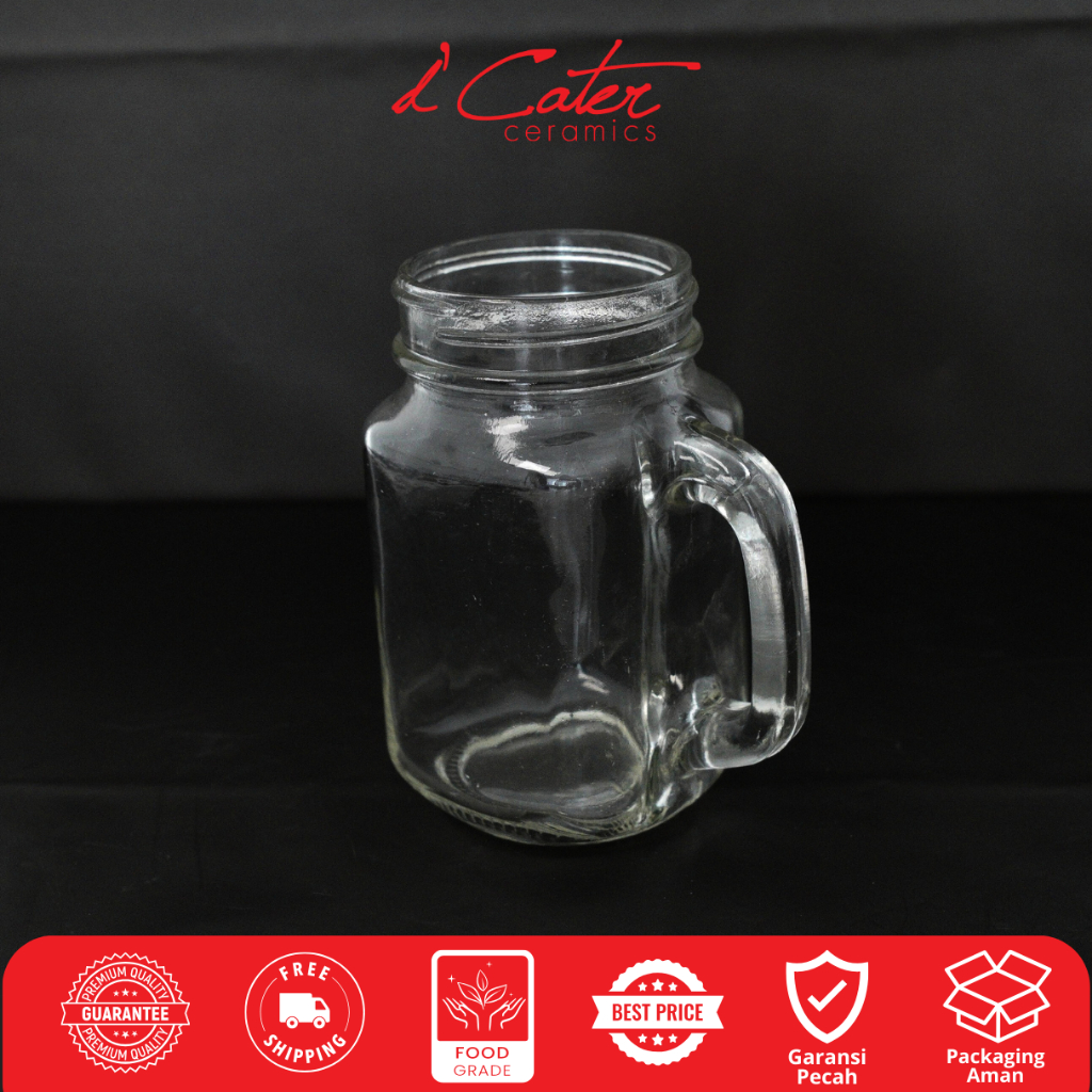 Gelas Kaca Bening K279 Glasses Gelas Cafe Restoran Kaca Bening Gagang Gelas Jar