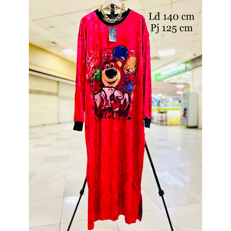 Dress LOTSO JUMBO velvet bludru premium LD 140cm PJG 125cm
