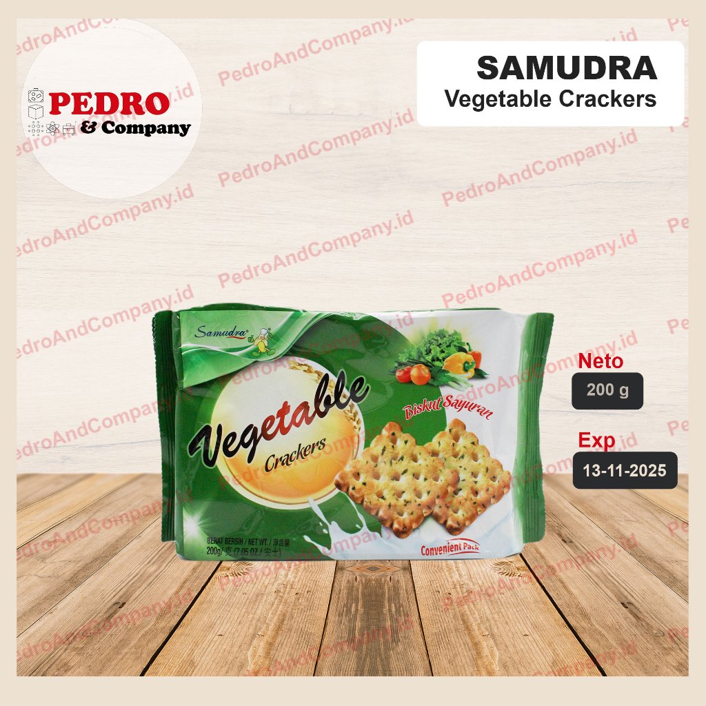 

Samudra vegetable crackers 200 gram biskuit sayuran vegetarian biscuit