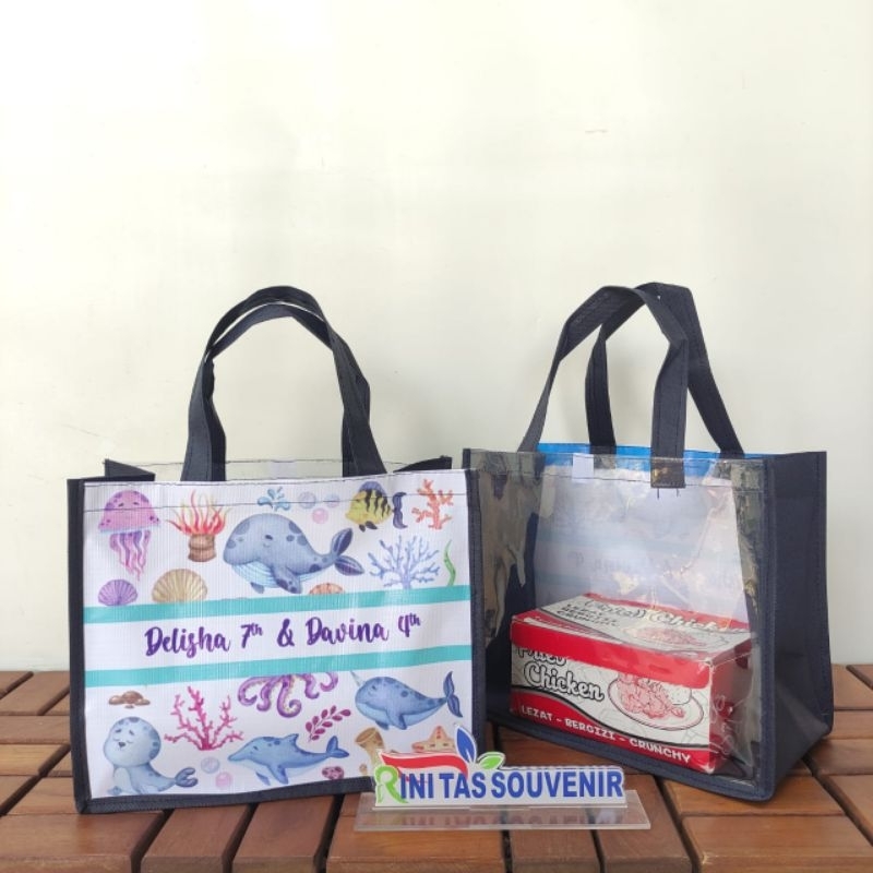 

Tas Ulang Tahun Bahan Tebal 100 gsm Mika 0,25 Tas ulang tahun custom desain Tas Ultah desain kekinian