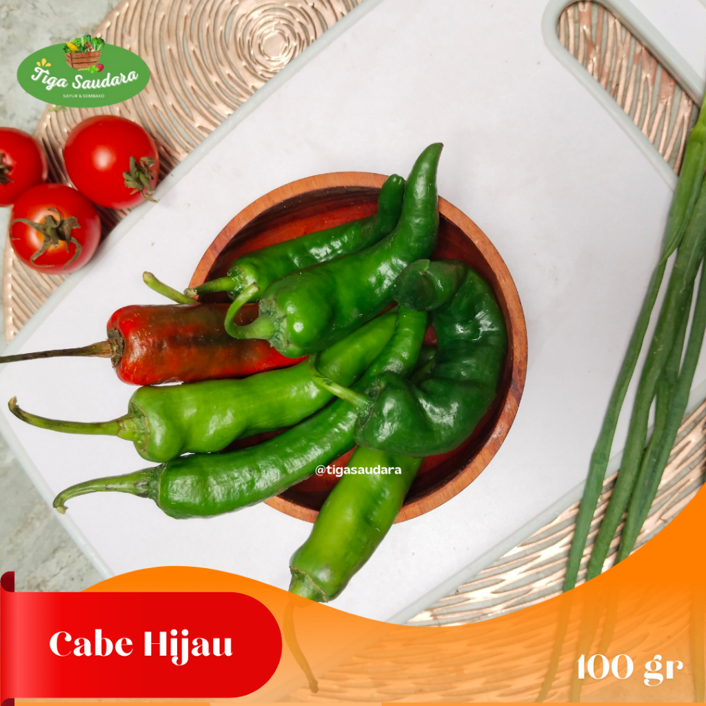 

Cabe Hijau Besar 100 gr I Sayuran Tiga Saudara I Pengiriman Instan Cimahi