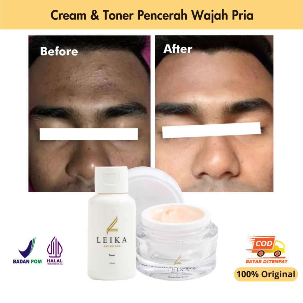 [PAKET 2in1 TONER & NIGHT CREAM] Hasil Maksimal Pencerah Wajah Wajah Pria Pemutih Wajah Pria Cepat B