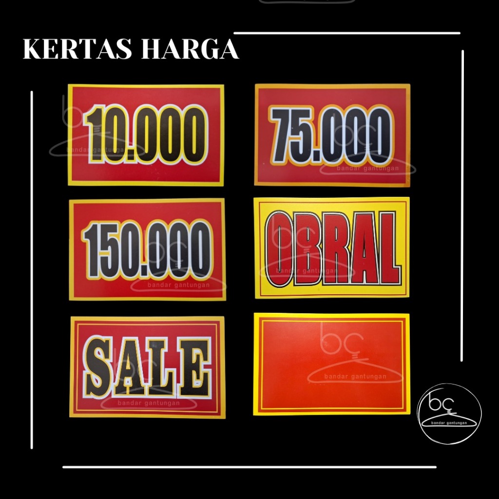 

Kertas tulisan Harga Banrol/Name Tag Harga Jualan/Kertas Obral Harga Jualan - LBR