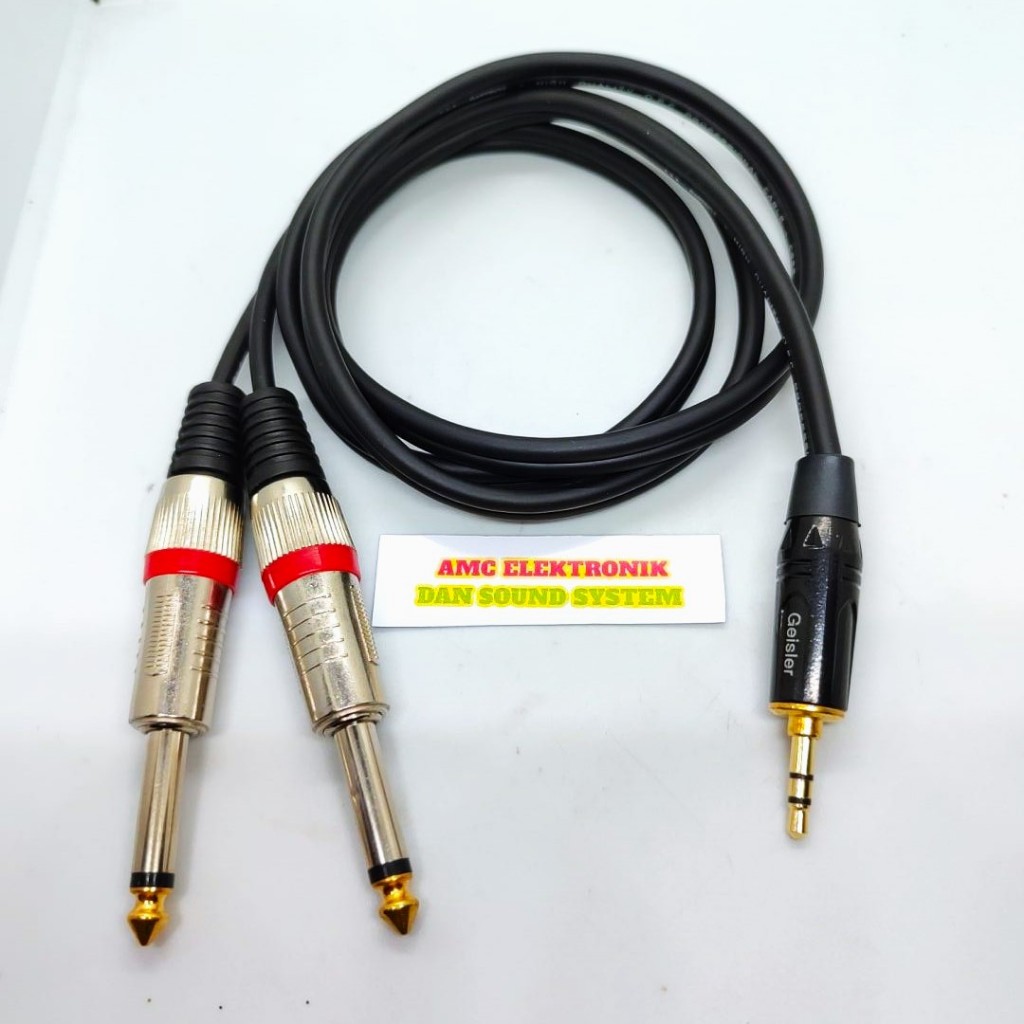 KABEL INPUT HP JACK 3,5 GEISLER TO DUAL JACK AKAI MONO