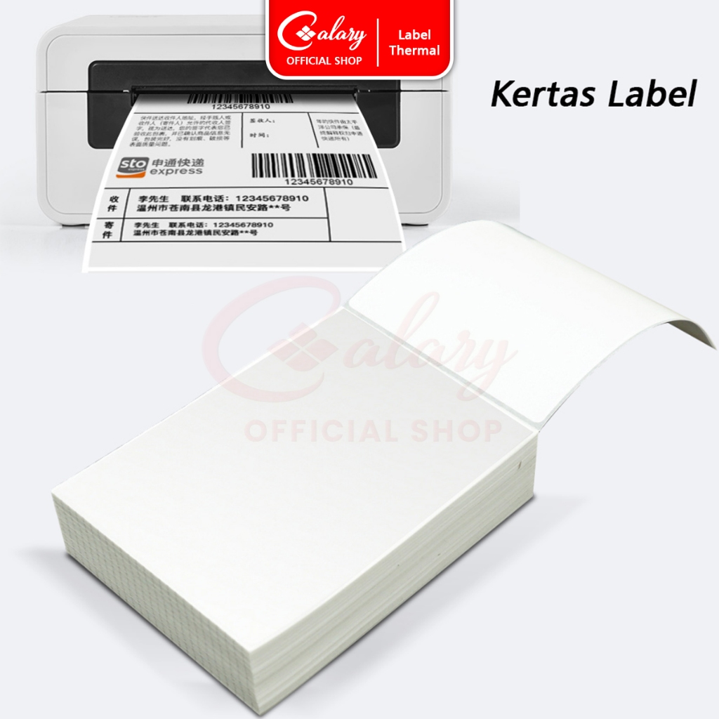 

CALARY Label Thermal 100x150 Kertas isi 500 lembar Sticker Receipt Printer Barcode Xpinter