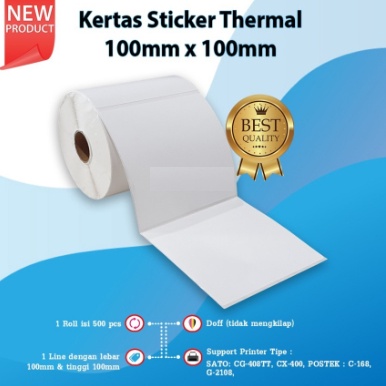 

KODE S15E kertas Label thermal 1x1 roll isi 5 lbr label printer thermal stiker thermal 1x1