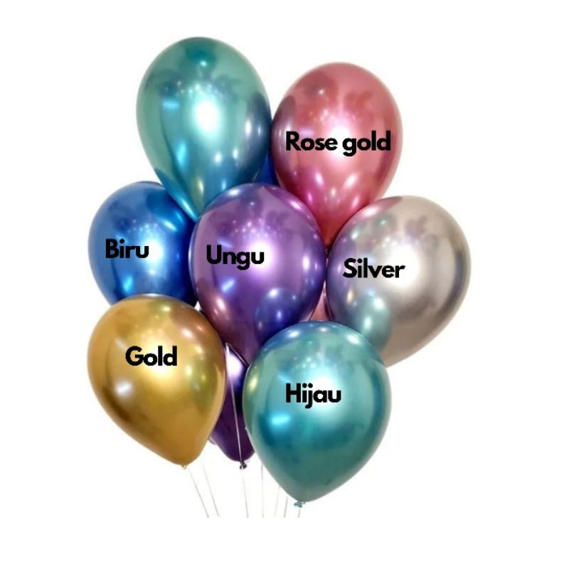balon latex chrome 12inch
