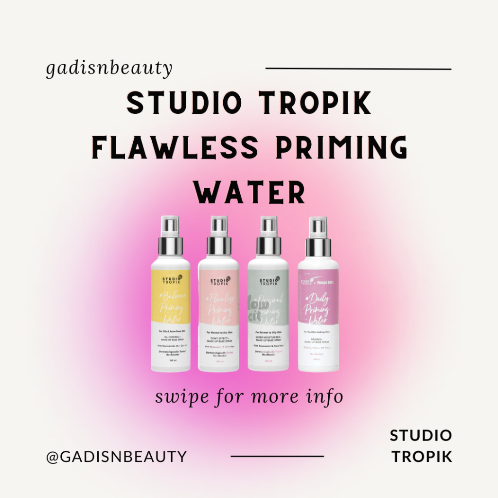 STUDIO TROPIK Primer Flawless priming Water Pink Biru Ungu Kuning - Primer studio tropik