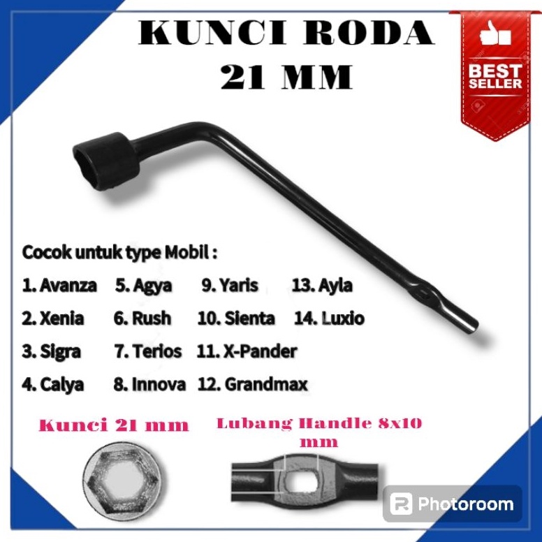 KUNCI RODA MOBIL UKURAN 21 MM ORIGINAL KUNCI RODA L BERKUALITAS ANTI KARAT MOBIL AVANZA XENIA AGYA K