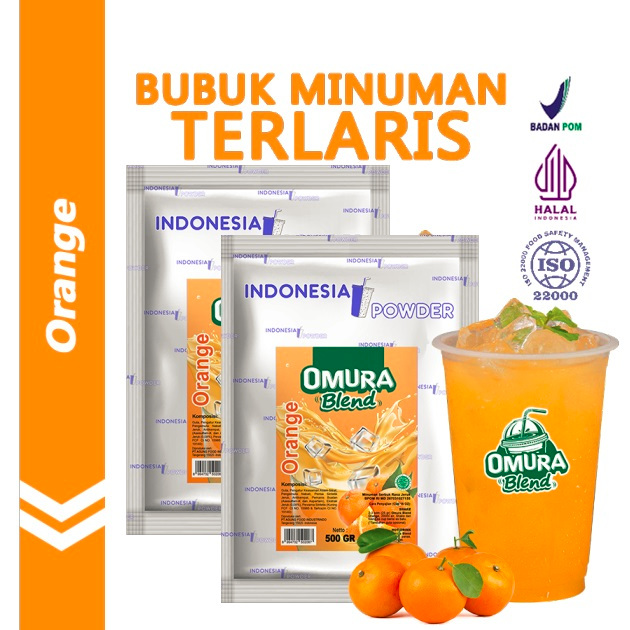 

[Bundle 2Bag x 500gr] Rasa Orange Bubuk Minuman Premium Merk Omura Blend (Mix Gula)